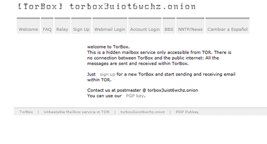 Email dark web tor